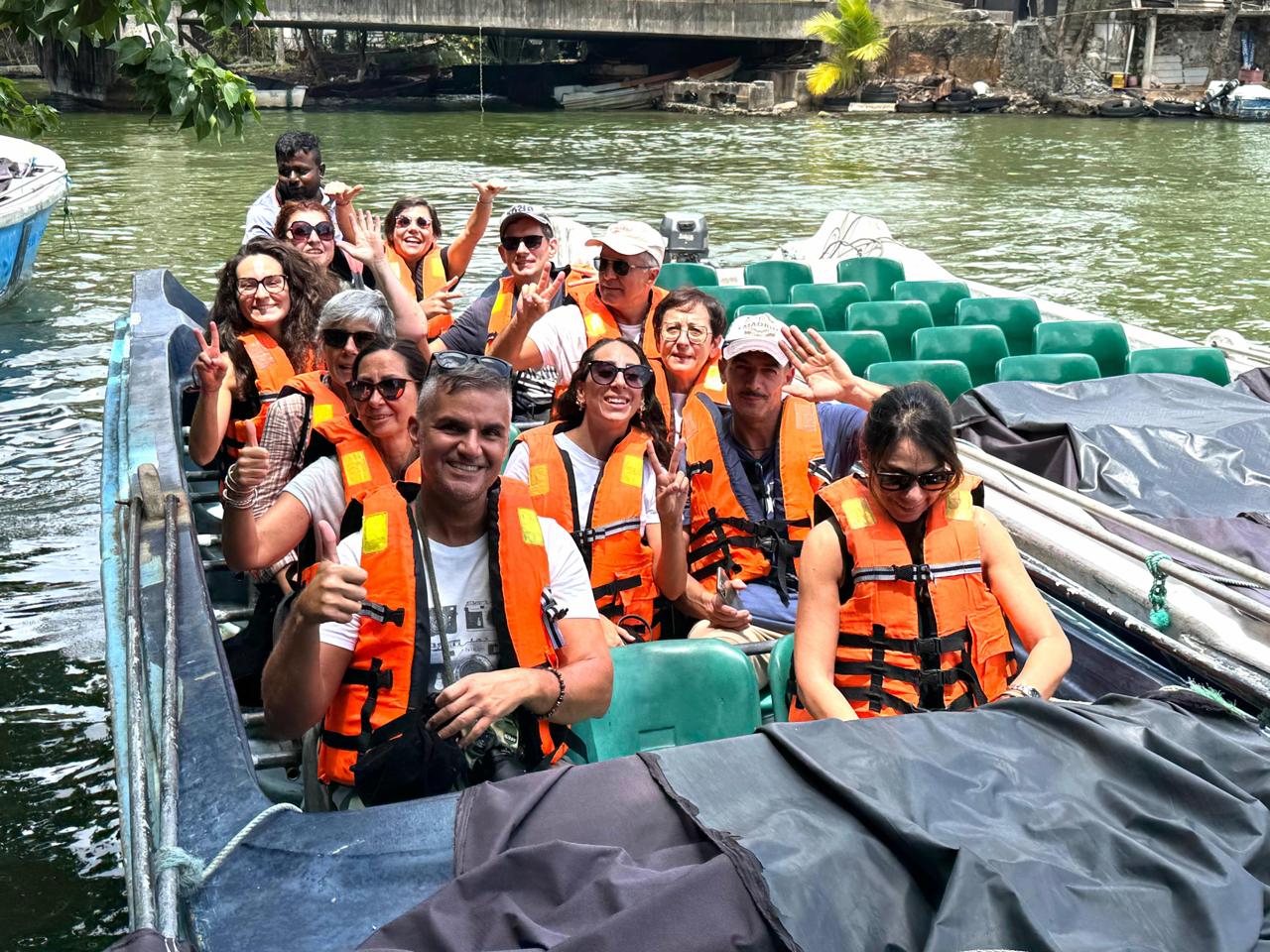 The Aloy's Travel Services team with guests in Sri Lanka