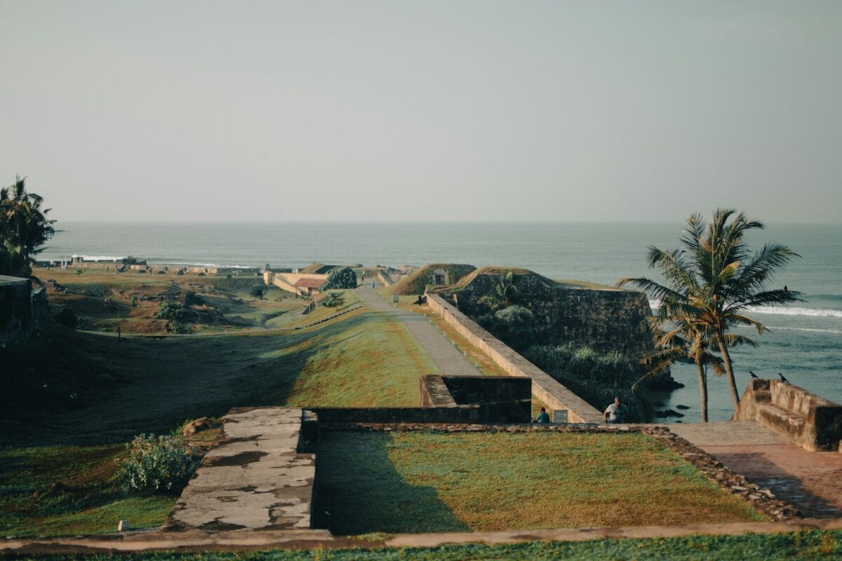 Galle Fort lighthouse and ramparts overlooking the Indian Ocean