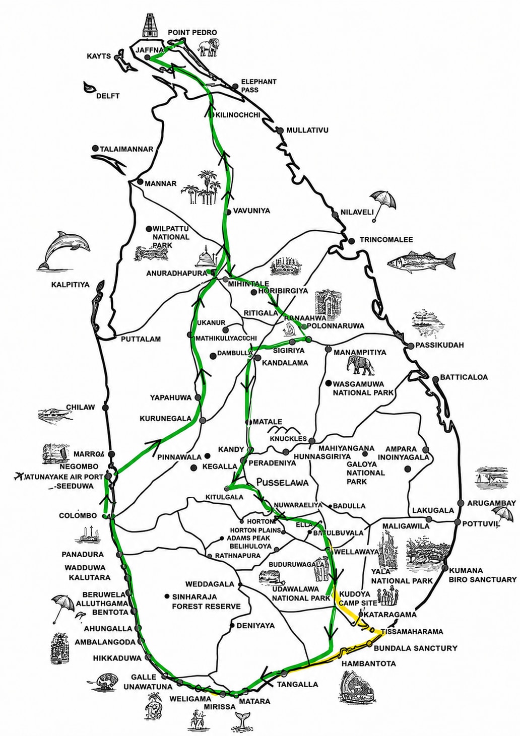 Route map for Island Odyssey