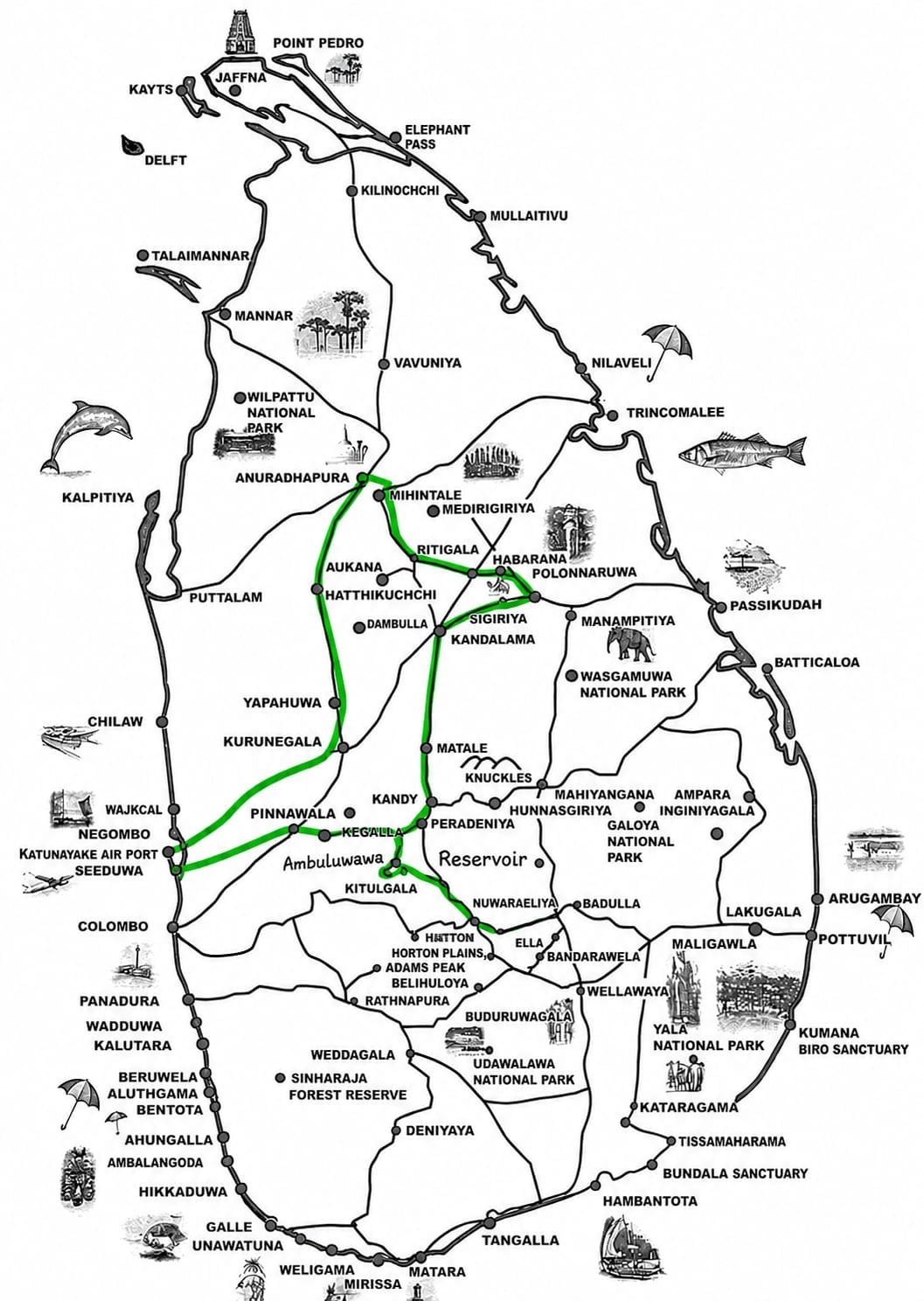 Route map for Seven Day Island Explorer