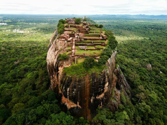 Sigiriya rock fortress rising from the jungle, Sri Lanka